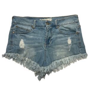 Altar'd State- Distressed- Light Denim Jean Shorts- Size 7 (28)
